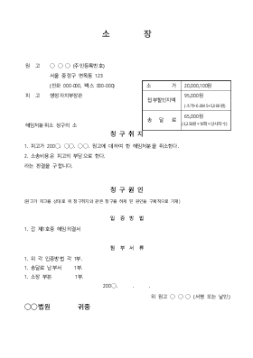 소장(해임처분취소) 소장(해임처분취소)